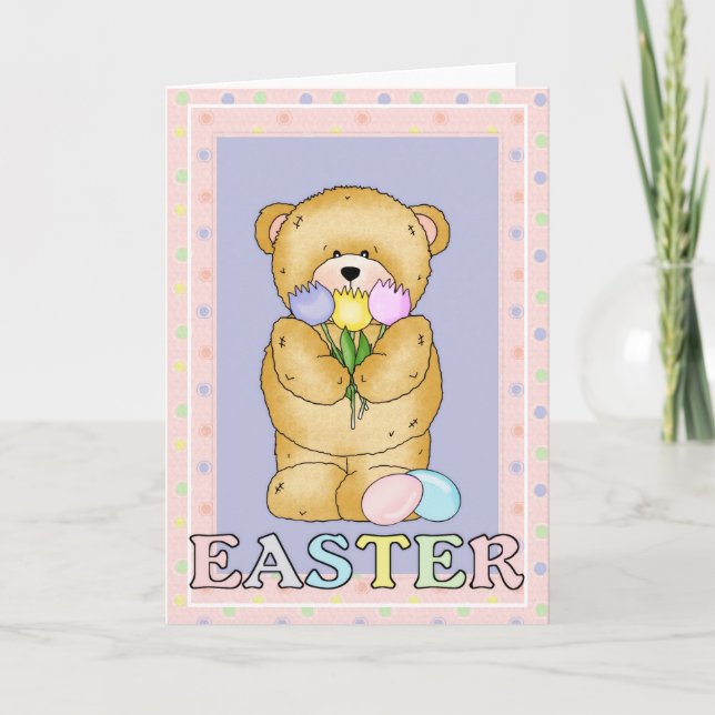 Carte de voeux de Pâques Chubby Cubby Teddy Bear d (Devant)