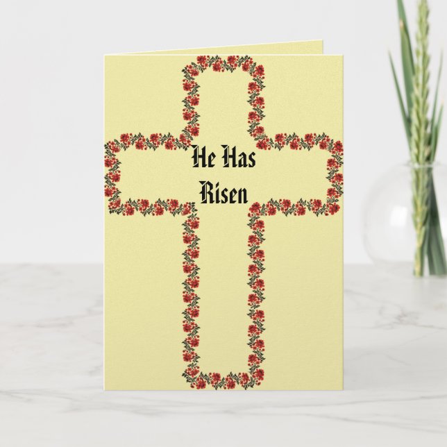 Carte de vœux de Pâques Croix de fleurs (Devant)