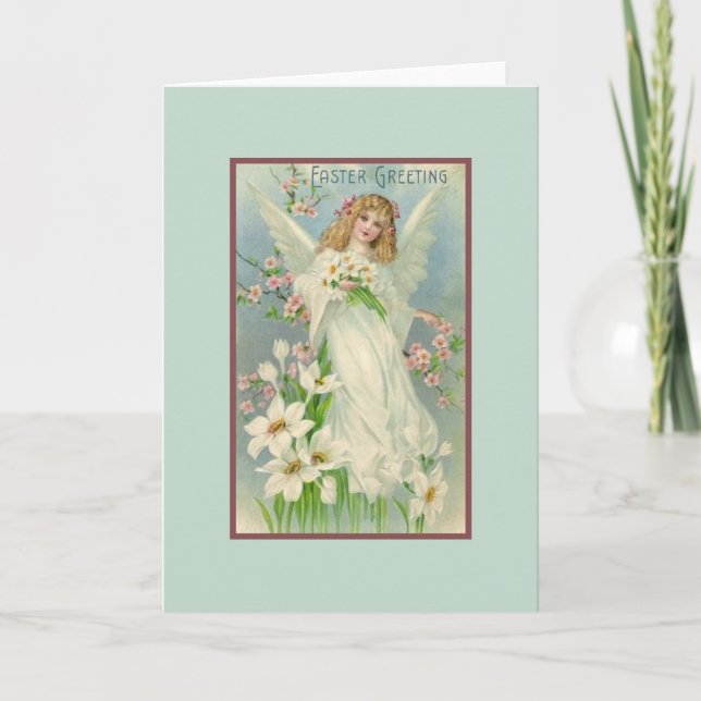 Carte de vœux de Pâques d'ange victorien (Devant)