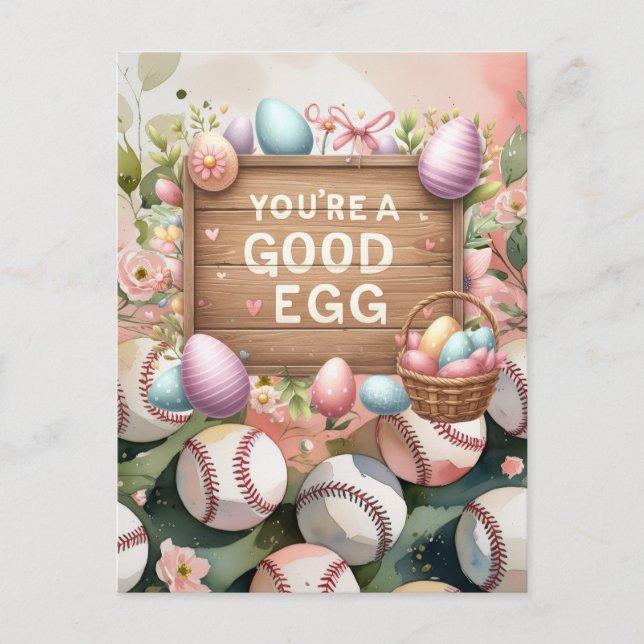 Carte de vœux de Pâques de baseball  (Devant)