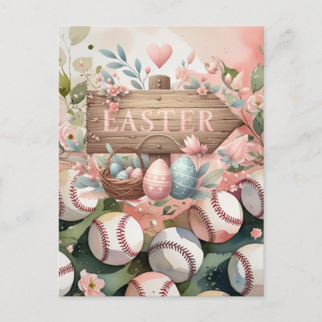 Carte de vœux de Pâques de baseball  (Devant)
