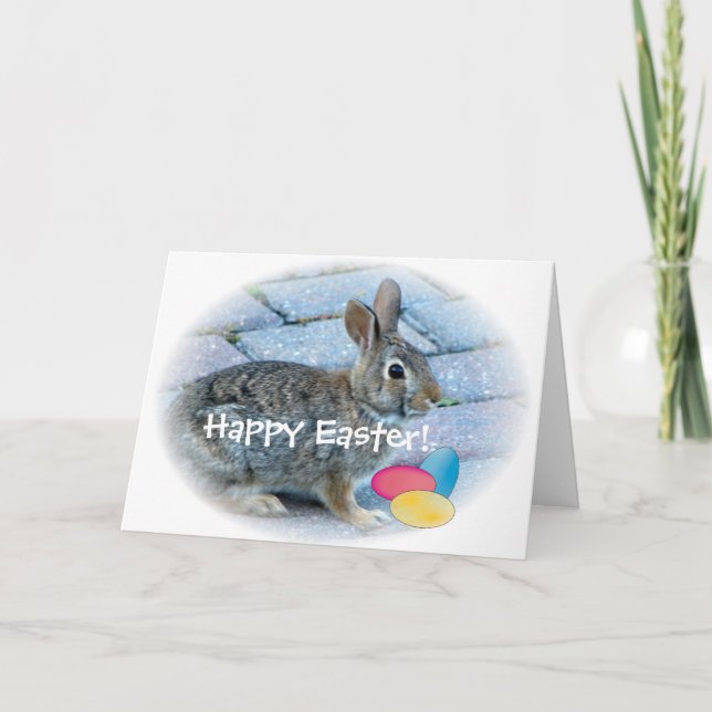 Carte de voeux de Pâques de lapin (Devant)