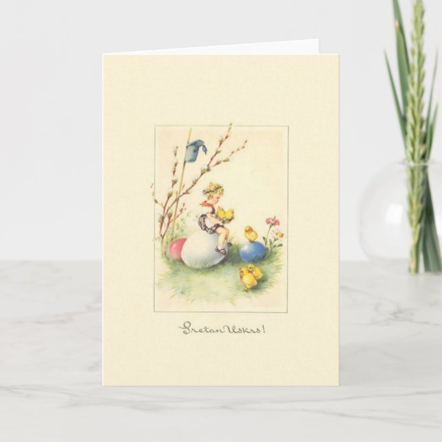 Carte de voeux de Pâques de Sretan en croate vinta (Devant)