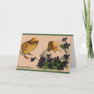 Carte de voeux de Pâques de Sretan en croate vinta