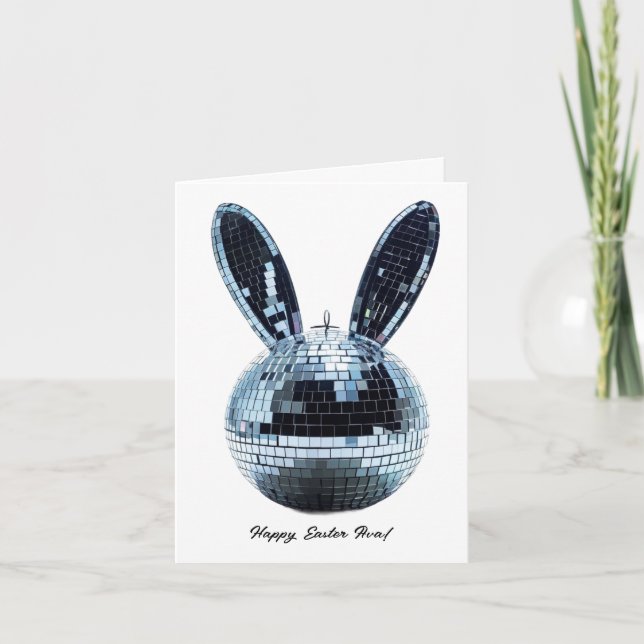 Carte de voeux de Pâques du boule Disco mignonne p (Devant)