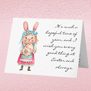 Carte de vœux de Pâques fantaisiste mignonne aquar