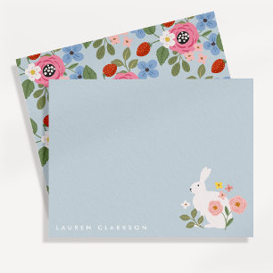 Carte de vœux de Pâques florale Lapin Douce