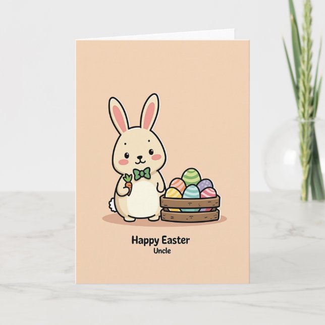 Carte de vœux de Pâques lapin (Devant)