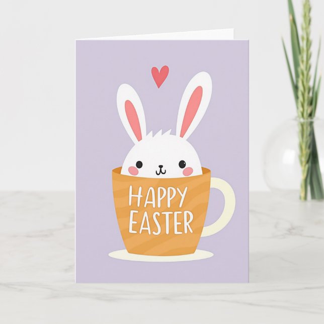 Carte de vœux de Pâques lapin (Devant)