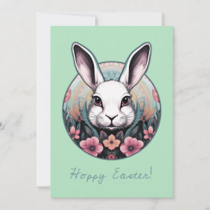 Carte de vœux de Pâques lapin joyeux