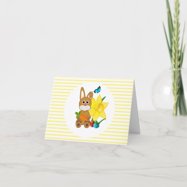 Carte de voeux de Pâques lapin mignonne Lapin (Devant)