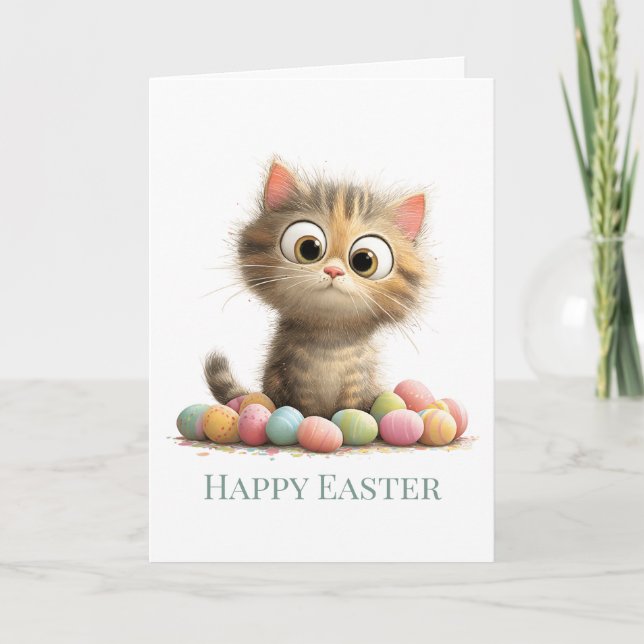 Carte de vœux de Pâques pour chat super drôle (Devant)