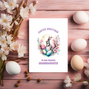 Carte de vœux de Pâques pour petite-fille Lapin +