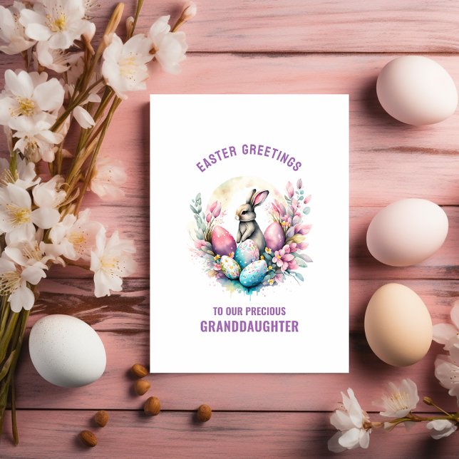 Carte de vœux de Pâques pour petite-fille Lapin +  (Créateur téléchargé)