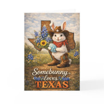 Carte de vœux de Pâques Somebunny aime le Texas