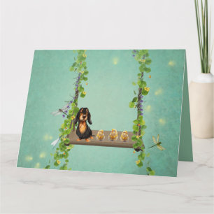 Carte de vœux de Pâques teckel