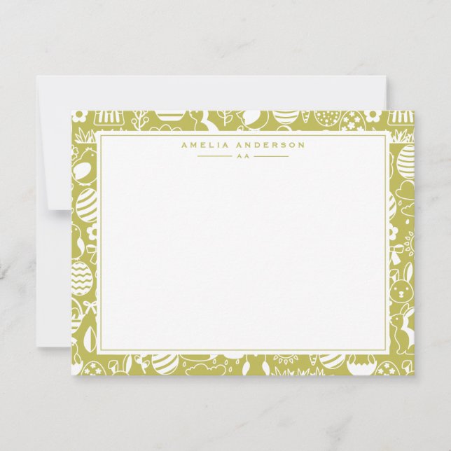 Carte de vœux de Pâques verte citrus (Devant)