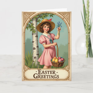 Carte de vœux de Pâques vintage