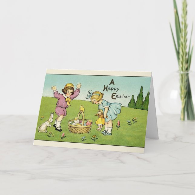 Carte de voeux de Pâques vintage (Devant)