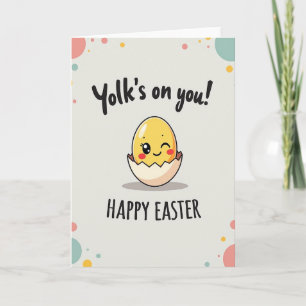 Carte de vœux de Pâques Yolk Joke Happy Easter