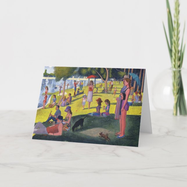 Carte de voeux de parodie de Seurat (Devant)