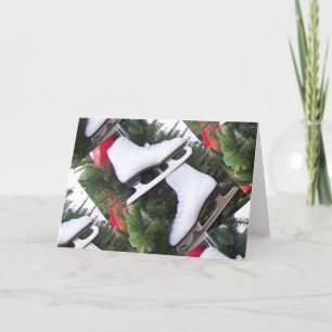 Carte de voeux de patins de glace