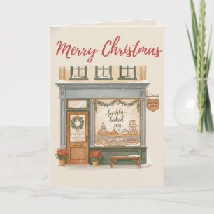 Carte de vœux de pâtisserie traditionnelle de Noël