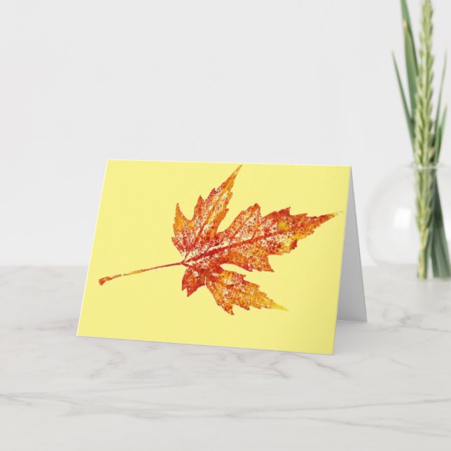 Carte de voeux de pays "Automne Maple #2 on Yellow (Devant)