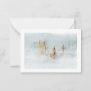 Carte de vœux de paysage d'hiver à l'aquarelle
