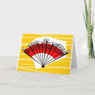 Carte de vœux de paysage éventail espagnol