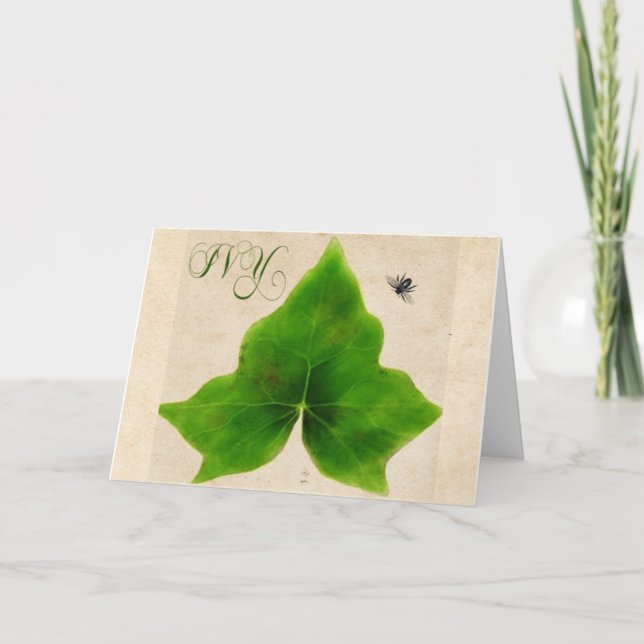 Carte de voeux de peinture botanique Ivy Leaf (Devant)