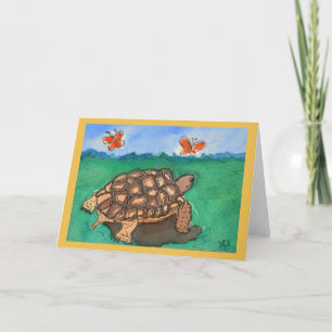 Carte de voeux de peinture d'aquarelle de tortue