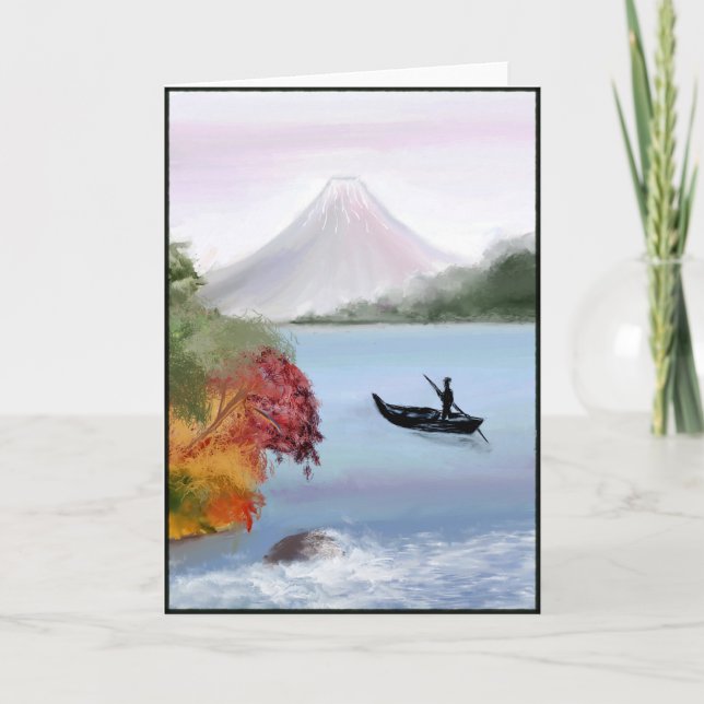 Carte de voeux de peinture du mont Fuji Digital (Devant)
