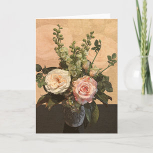 Carte de voeux de peinture rose
