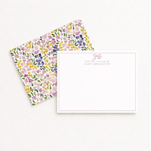 Carte de vœux de pépinière de fleurs sauvages de p