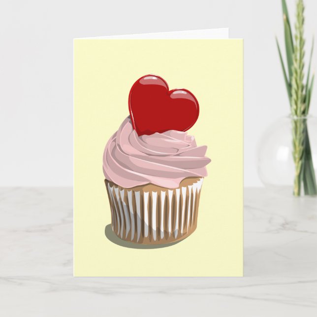 Carte de voeux de petit gâteau de Saint-Valentin (Devant)