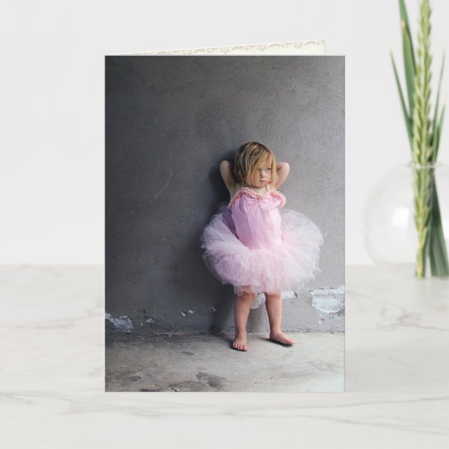 Carte de vœux de petite ballerine bébé (Devant)