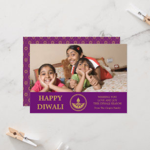 Carte de voeux de photo de Diwali - couleur faite
