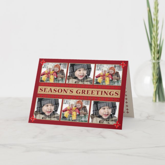 Carte de voeux de photo du rouge 6 (Devant)