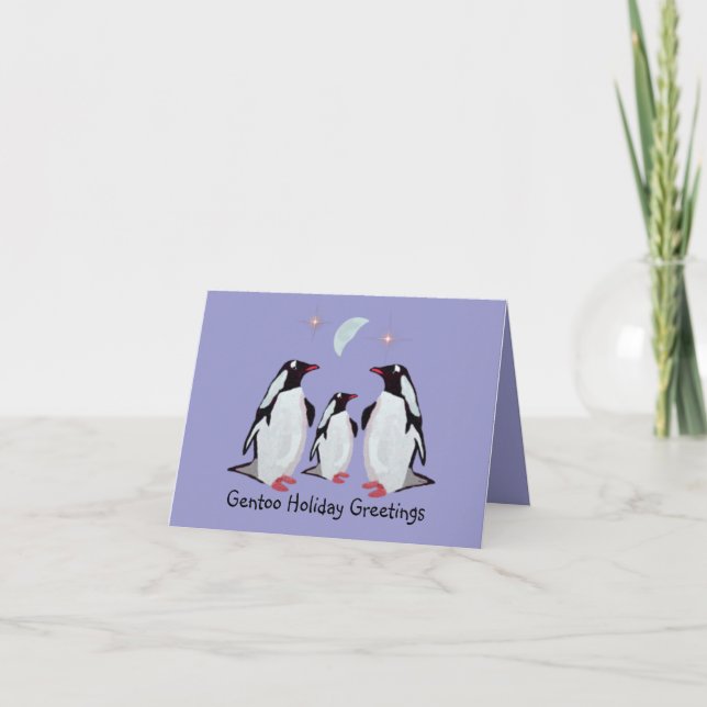 Carte de voeux de pingouin de Gentoo (Devant)