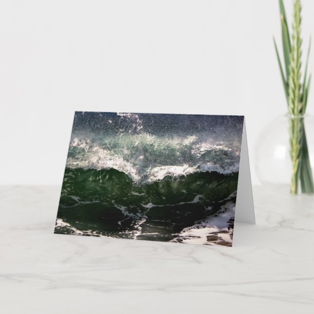 Carte de vœux de plage avec une vague océanique pu (Devant)