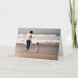 Carte de voeux de plage père à fille