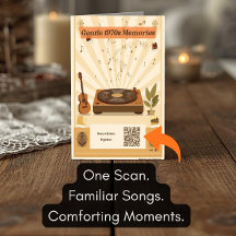 Carte de vœux de playlist musicale des années 1970