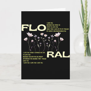 Carte de vœux de poésie florale romantique & maria