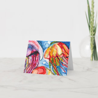 Carte de voeux de poisson à la gelée vierge