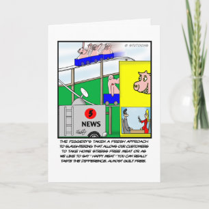 Carte de voeux de porc amusant - Bonne viande