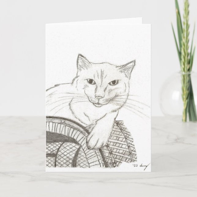 Carte de voeux de Portrait Ragdoll de chat (Devant)