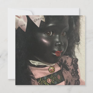 Carte de vœux de poupée noire précieuse