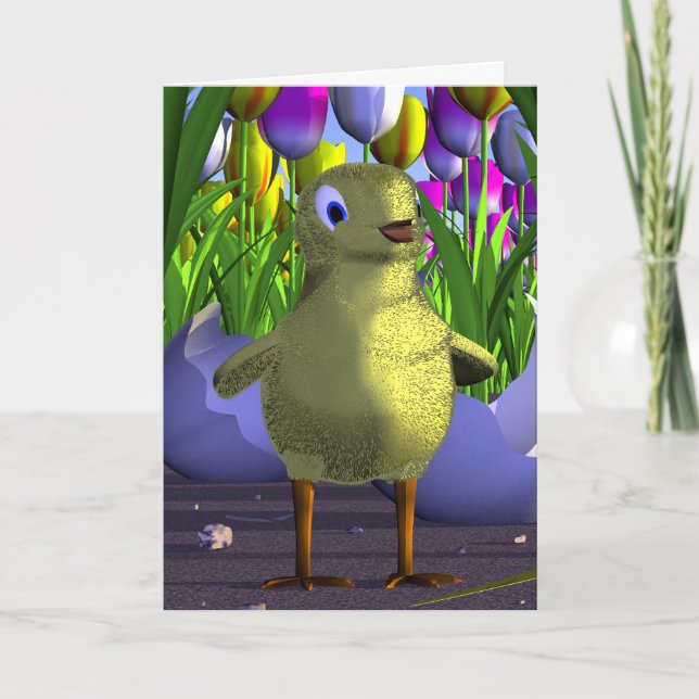 Carte de voeux de poussin (Devant)