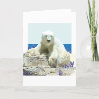 Carte de voeux de printemps de l'ours polaire